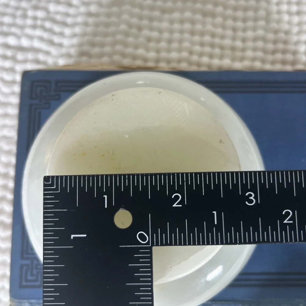 White Onyx Marble Lidded Jar Trinket Candy Dish Cream Heavy App 5